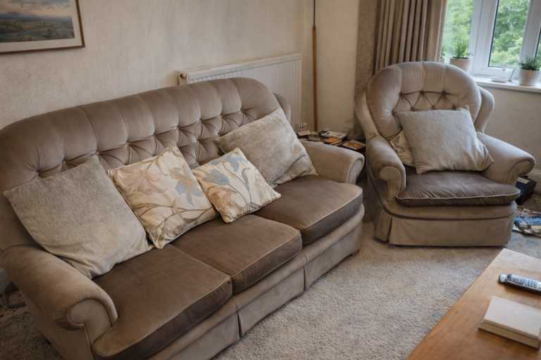 Free - Sofa and two armchairs by Rest Assured. Can deliver locally