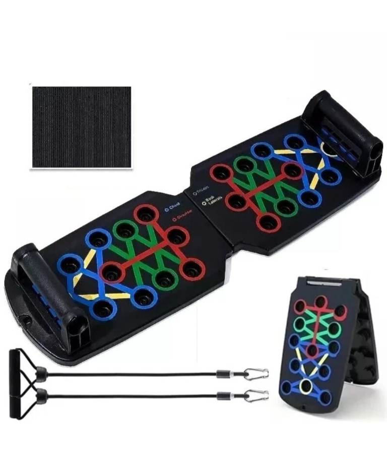 Push-Up Board with Resistance Bands – Like New