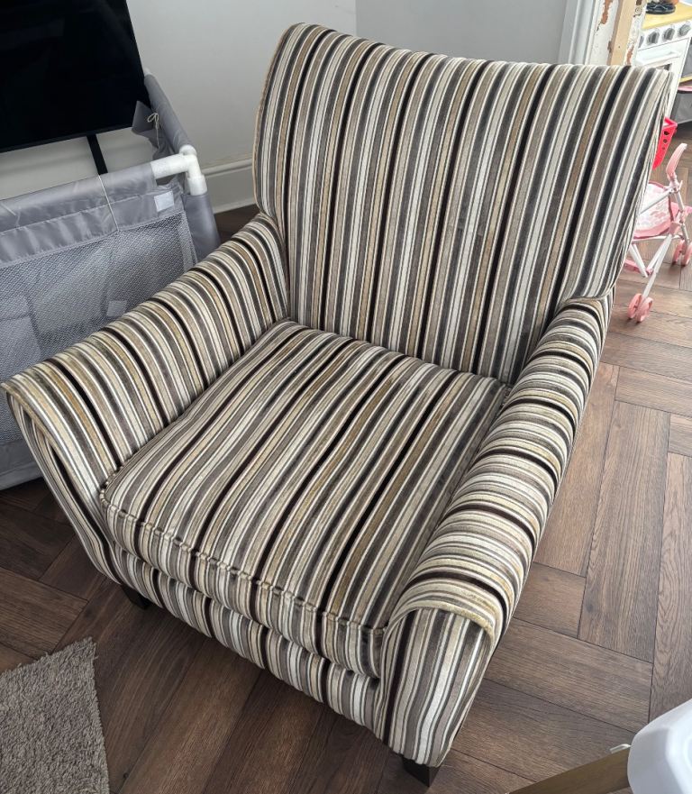 Striped Green Armchair