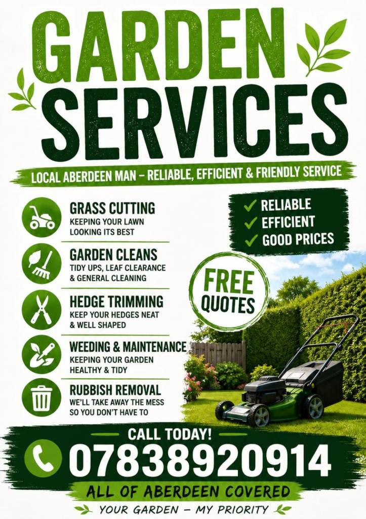  grass/hedge cutting and general garden tidy ups 