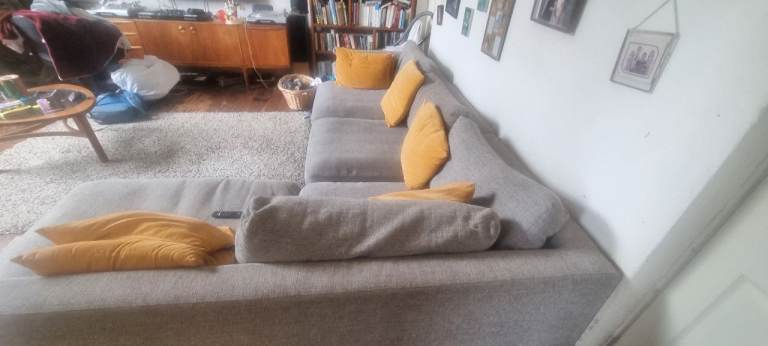 Grey Corner Sofa with Chaise Lounge