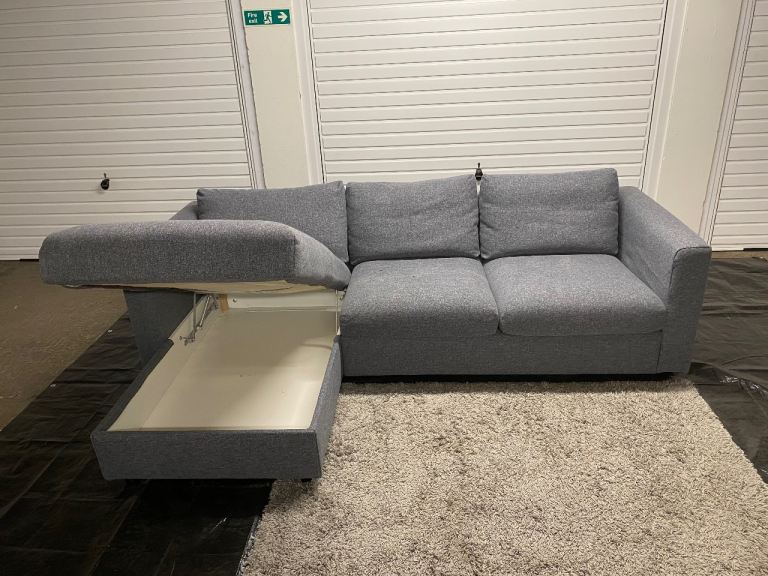 IKEA VIMLE GREY CORNER SOFA WITH STORAGE CHAISE – DELIVERY AVAILABLE