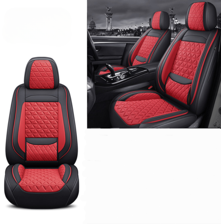 Diamond quilted leather car seat covers