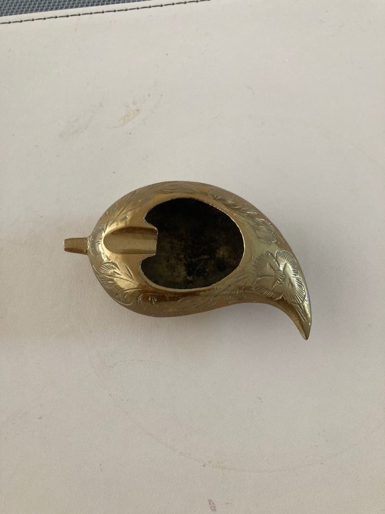 Vintage Brass Leaf Ashtray 