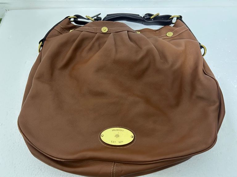 Mulberry mitzy hobo oak leather shoulder tote bag extra large 