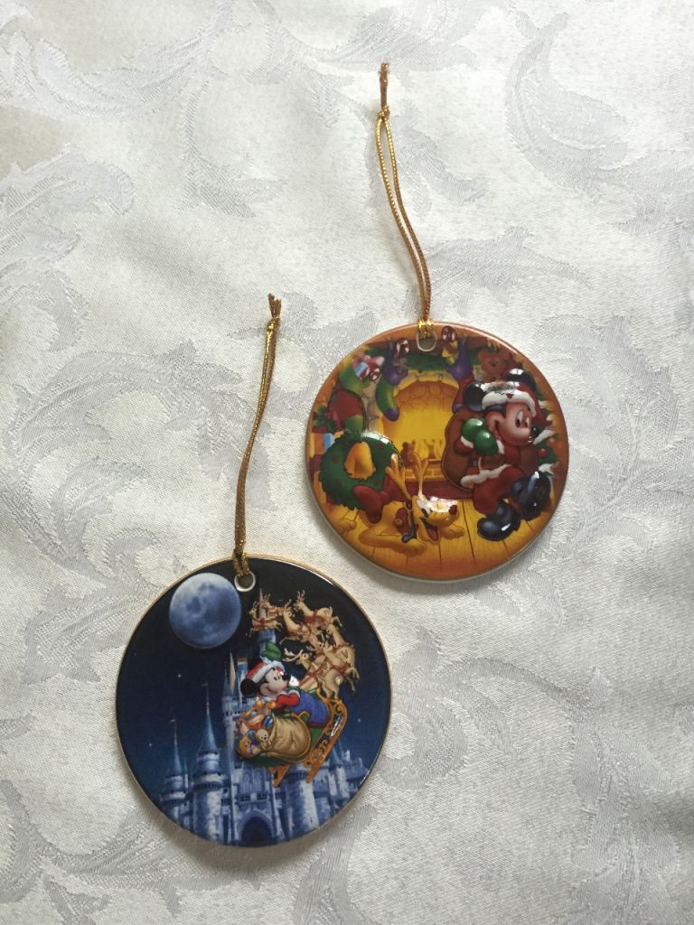 2 DISNEY 3D China Christmas Hanging Ornaments 