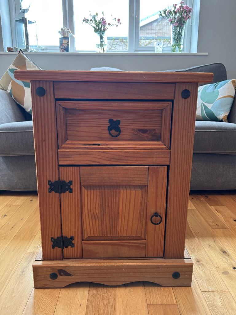 Corona solid pine bedside cabinet