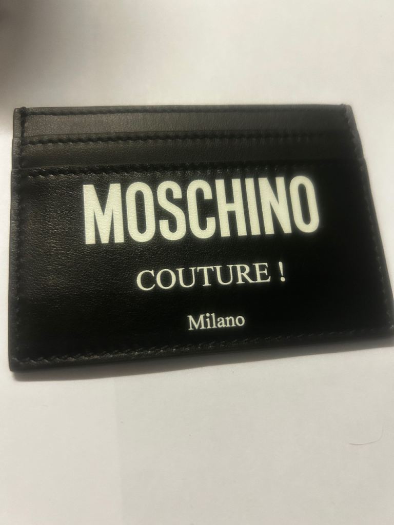 Moschino Couture Milano Leather Card Holder – Black