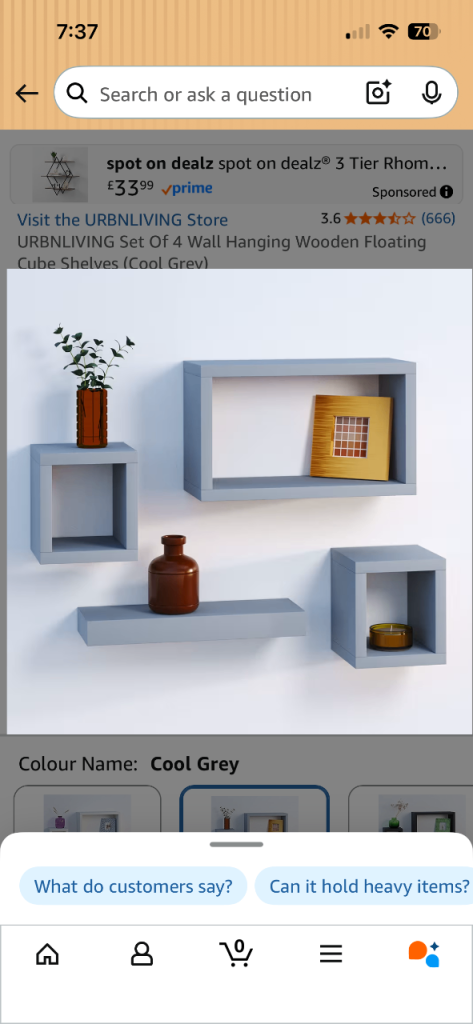 Cube floating shelves 