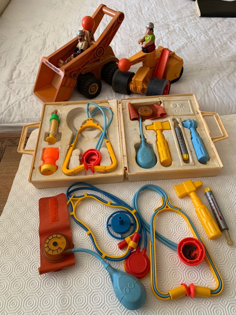 Fisher Price Digger, Road Roller & Medical Kit 