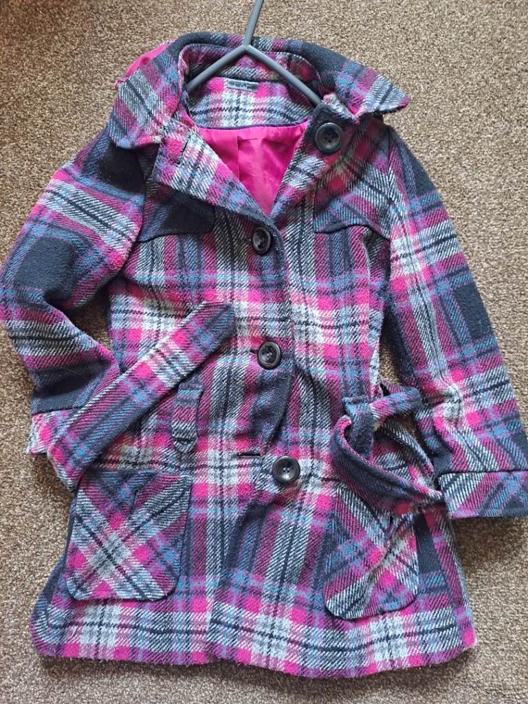 F&F Girls Plaid Winter Coat – Age 6-7