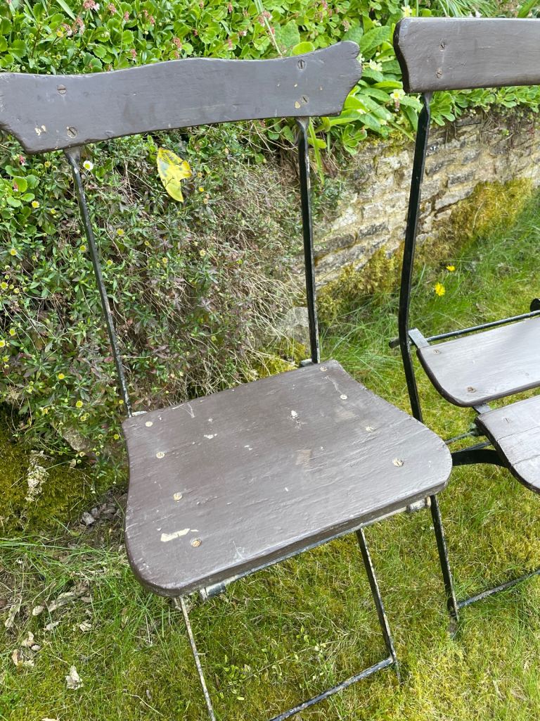 4 original French Bistro Chairs Folding  