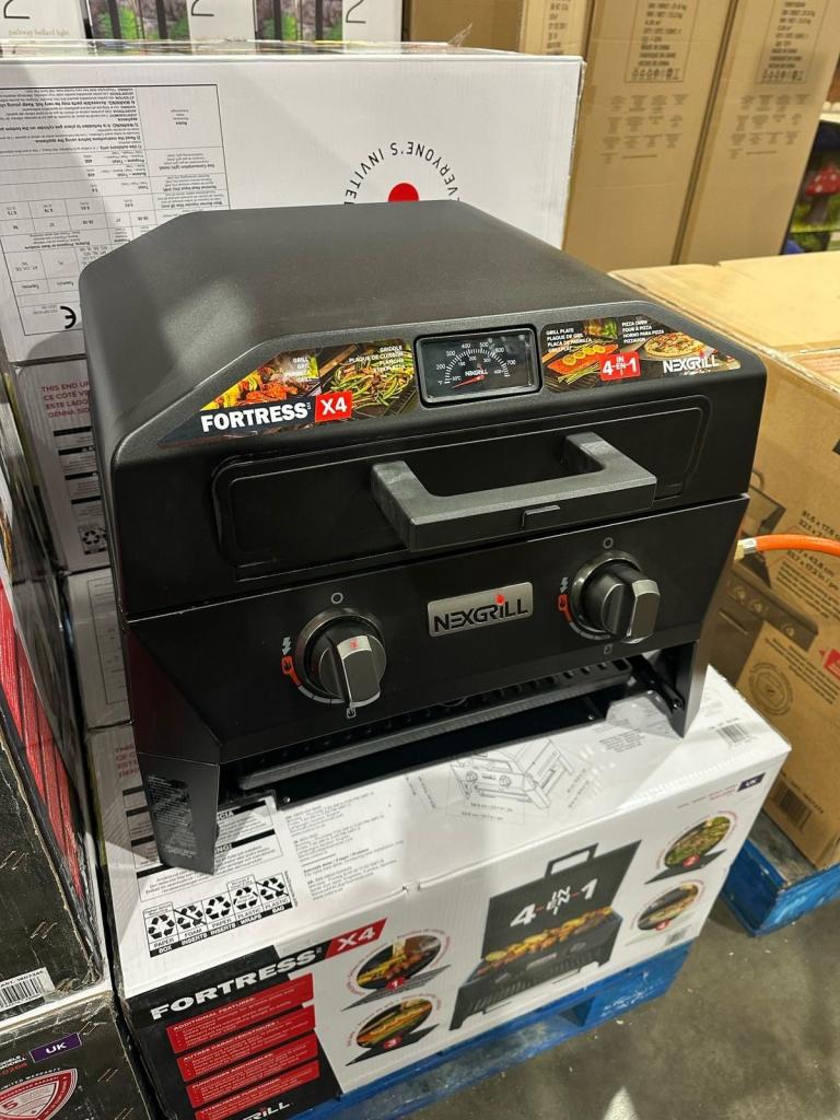Nexgrill Fortress 2 Burner 4-in-1 BBQ Grill & Pizza Oven + Griddle + Grill Plate + Cover