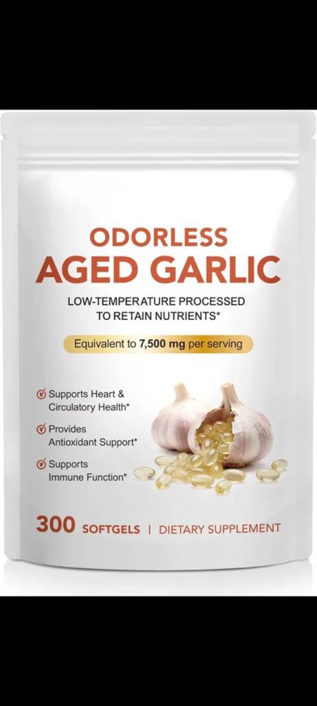 Odorless Aged Garlic Softgels 7500mg – 300 Count, New