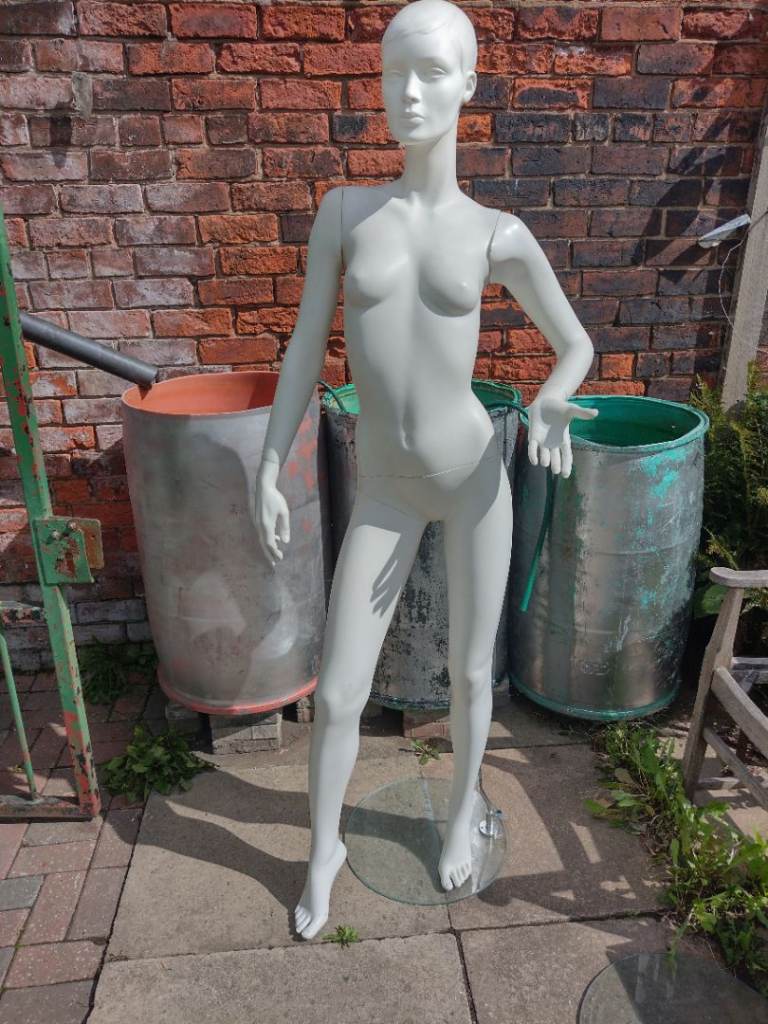 Poseable Female Mannequin with Glass Base – Good Condition