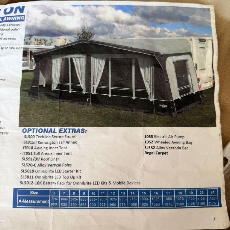 Size 16 (1025-1050) KENSINGTON Air Awning 