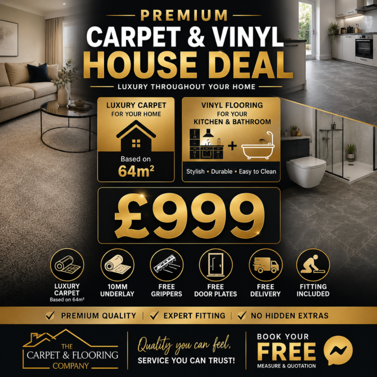 Premium full house carpet and vinyl flooring deal