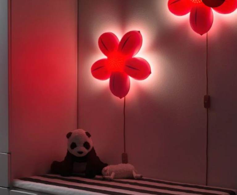 image for Ikea Smila Blomma Pink Flower Wall Light Lamp for Girls Bedroom Working. IKEA. Pink. Wall Lights.