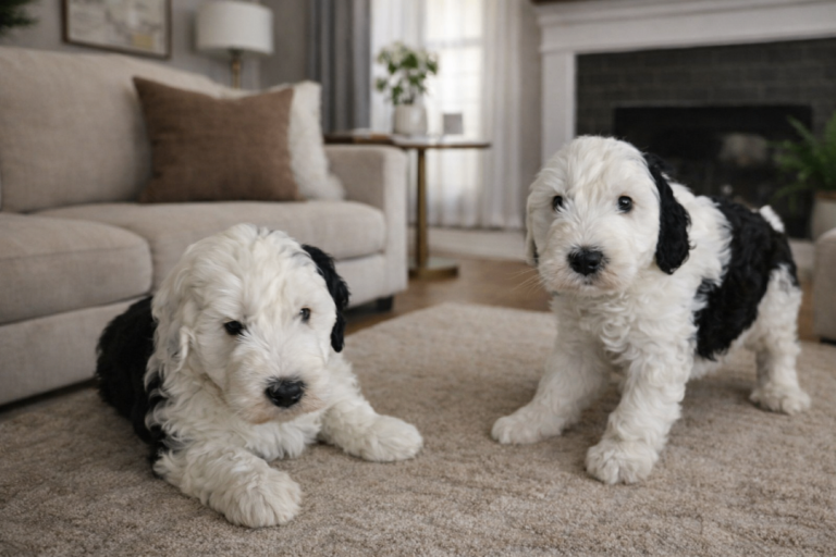 Sheepadoodle puppies one biy left 