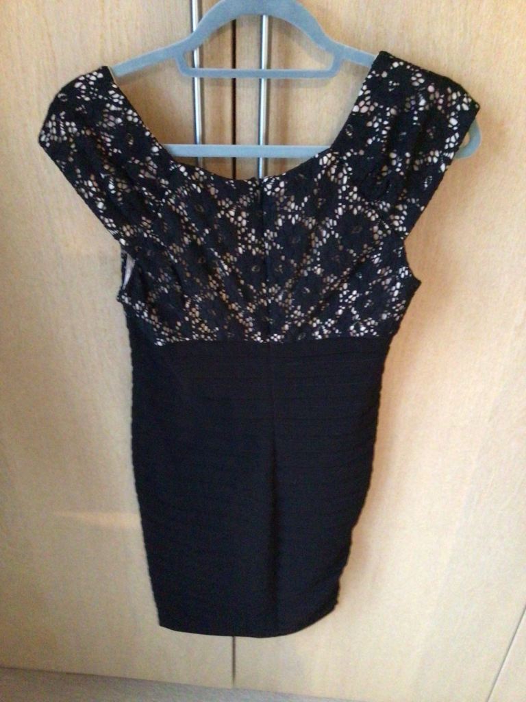 Wallis black bodycon dress,size 10