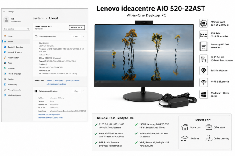 Lenovo IdeaCentre AIO 520-22AST All-in-One Desktop PC - Original - A Grade.