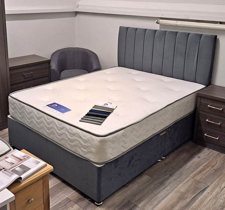 image for Brand New Double Divan Base 4FT6 + Mattress – Storage Feature – Sale **