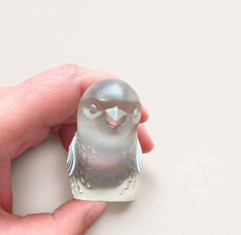 Baccarat Frosted Crystal Bird Figurine France