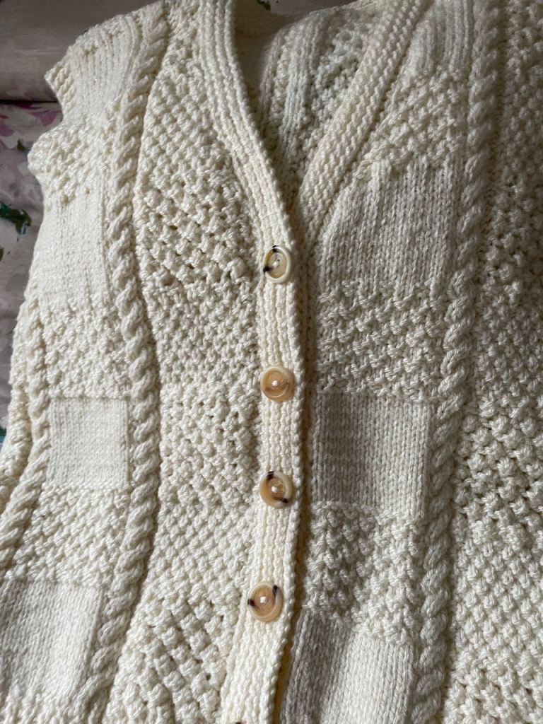 Hand Knitted Aran Waistcoat 