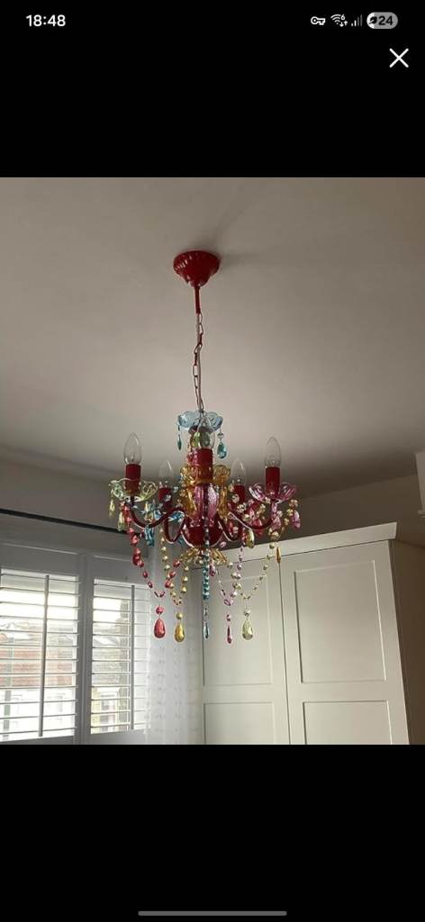 vidaXL Crystal Light 5 Bulbs Living Dining Room Bedroom Office Artificial Crystal Glass CeilingLight