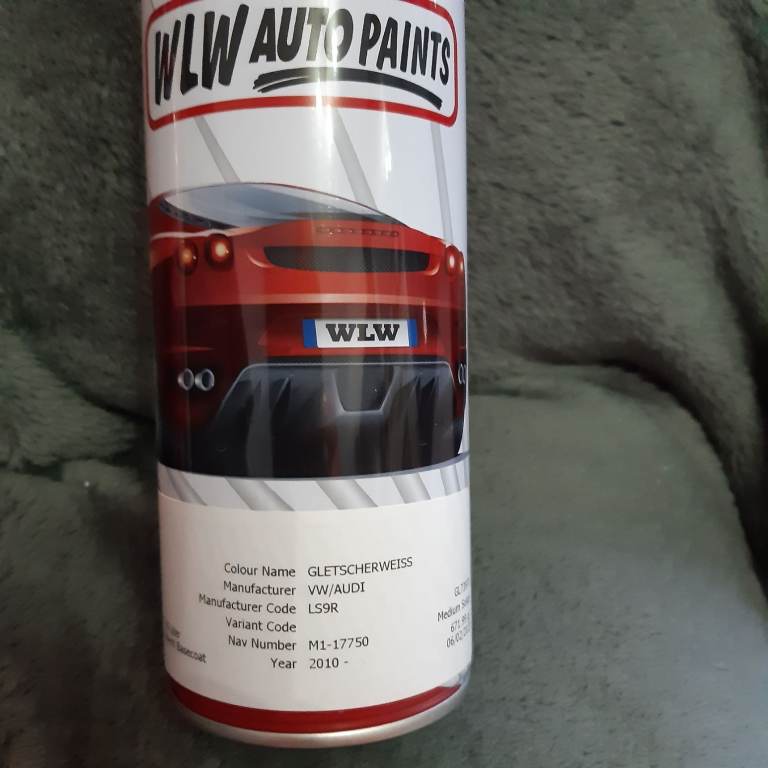 400ML AEROSOL - AUDI LS9R GLACIER WHITE - BASECOAT CAR PAINT LACQUER