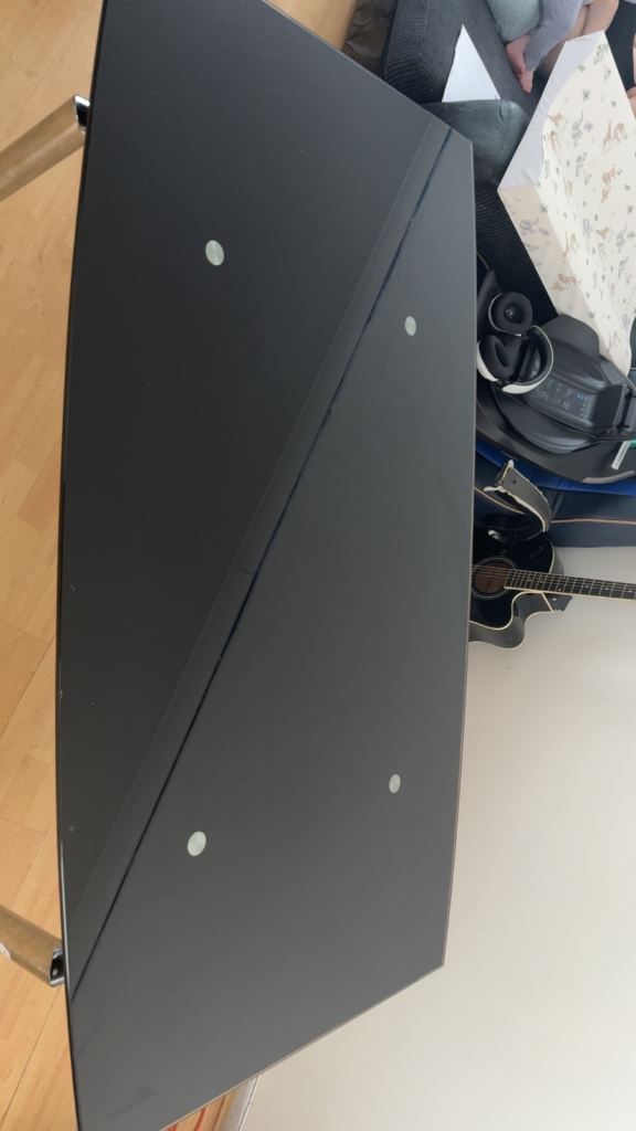 Black Glass Extending Dining Table with Metal Legs