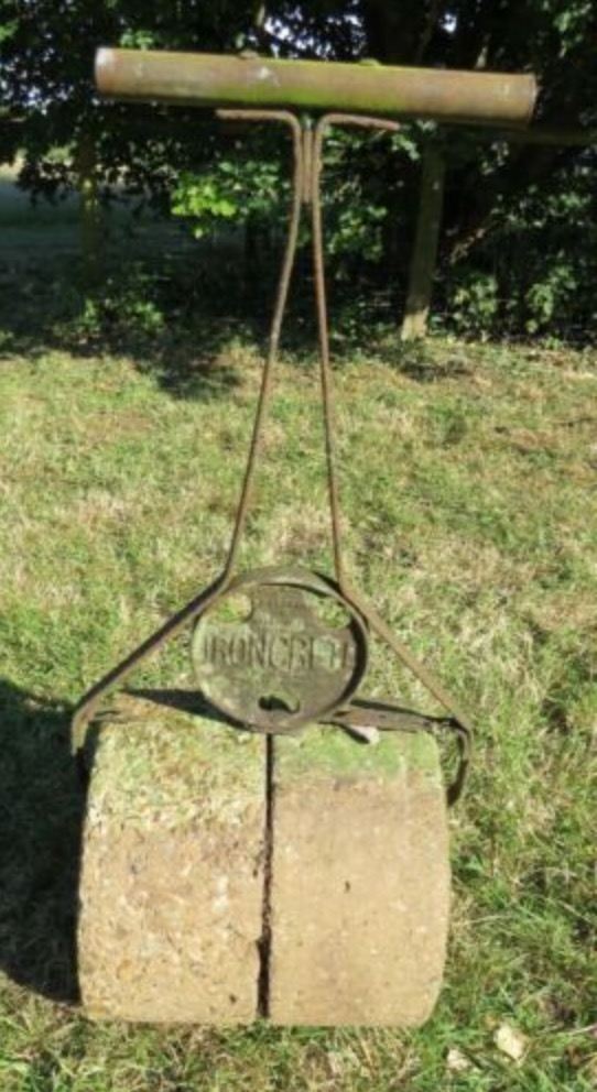 Vintage Ironcrete Garden Lawn Roller by Scoffin and Willmott 35cm Diameter