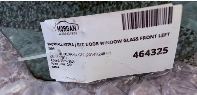 ASTRA GTC 2012 PASSENGER DOOR GLASS 