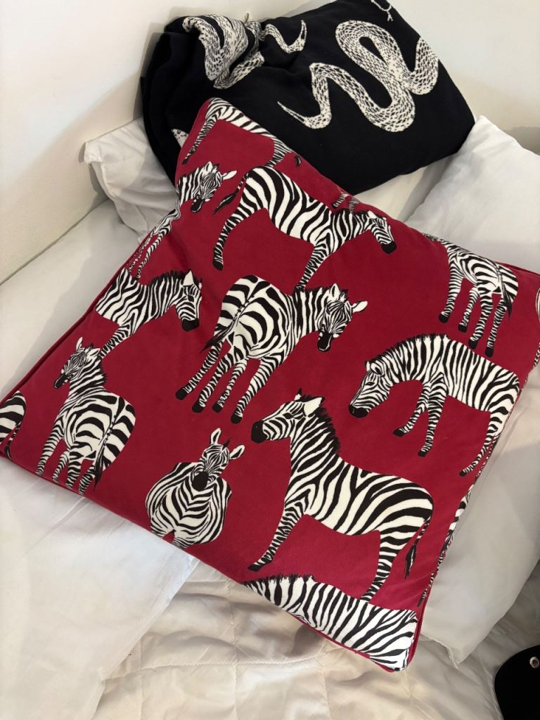 Zebra print cushion