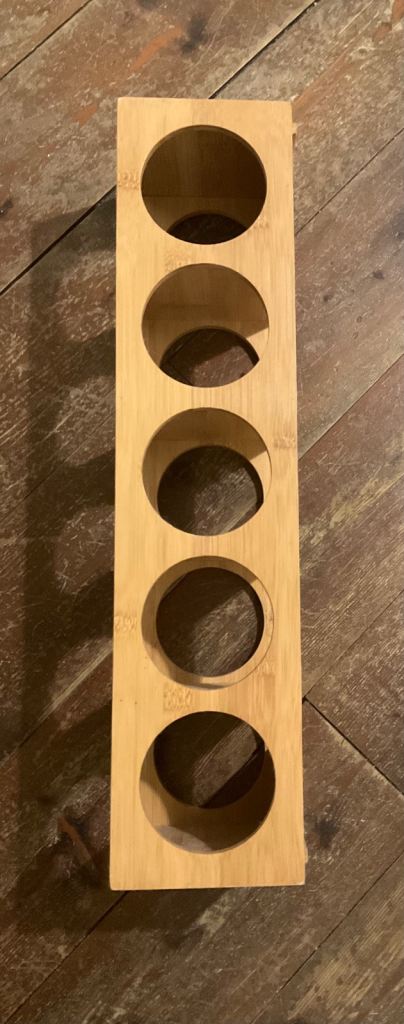 Wooden wine rack 5 bottles