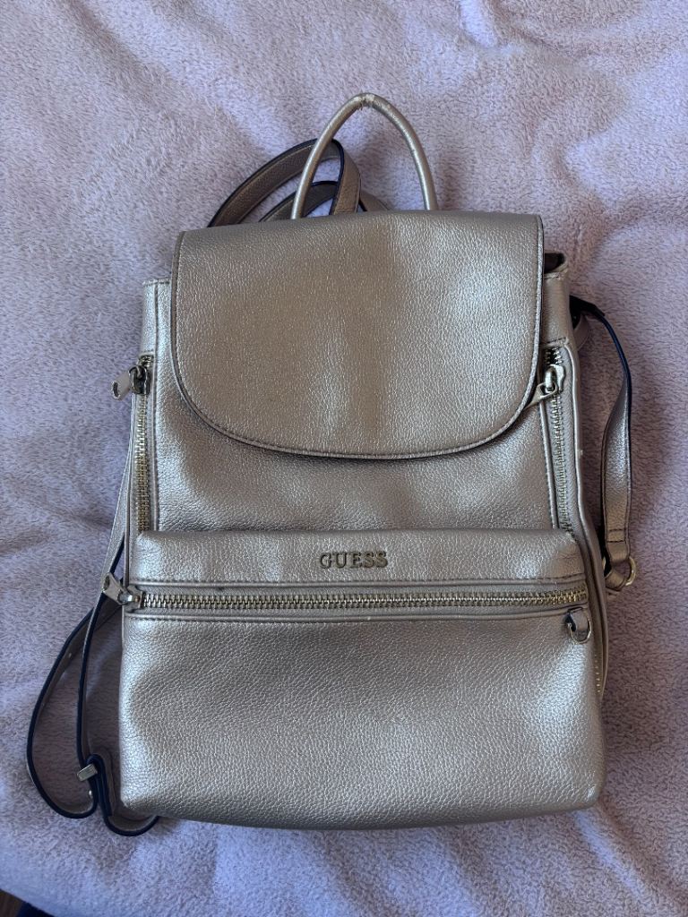 GUESS Gold Backpack – Fair Condition