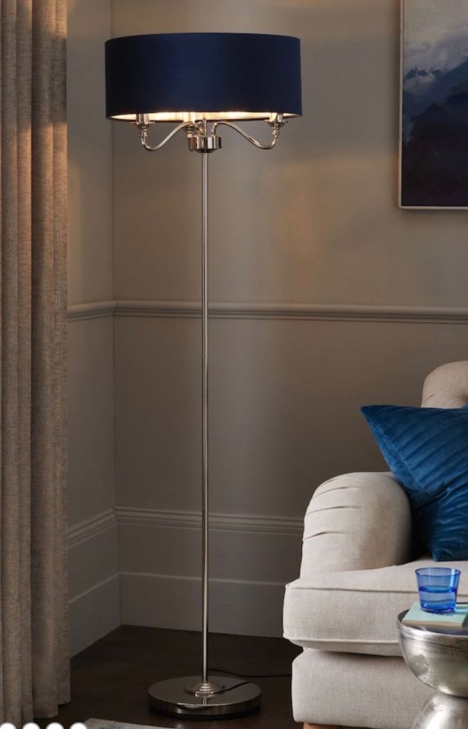Navy Blue Burford 3 Light Floor Lamp