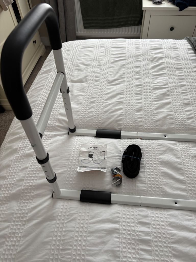 Adjustable Bed Rail Assist Handle – White, As Good As New