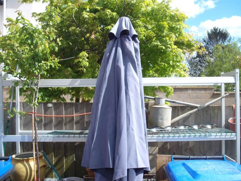 Large Garden Parasol, Good Condition With Winder (just been stored) No Base