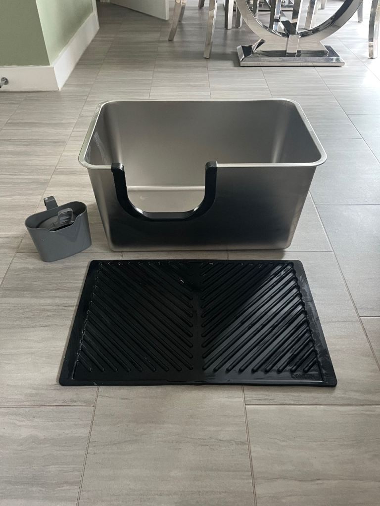 Stainless steel cat litter tray XL