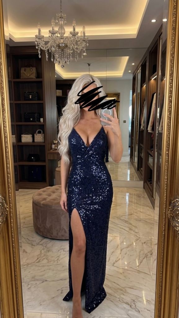   Oh Polly navy sequin maxi dress Brand new 
