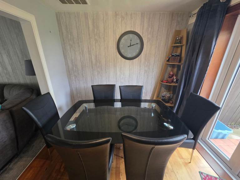 Dining glass table and chair set