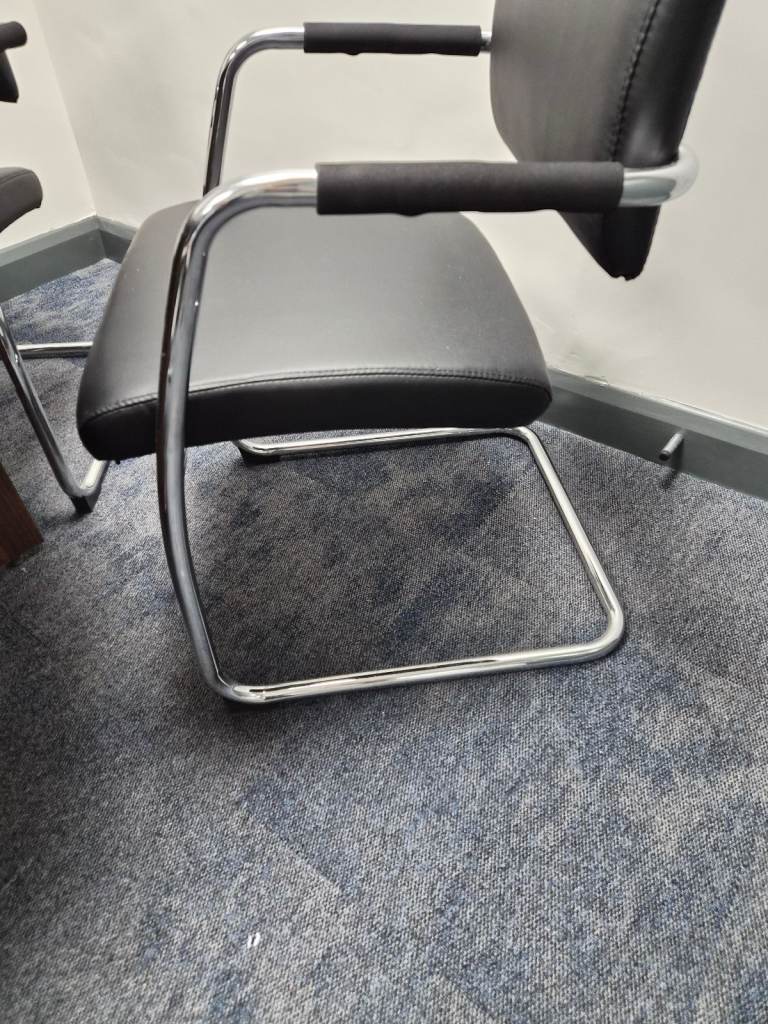 Executive walnut desk and 4 cantilever chairs - must go this week