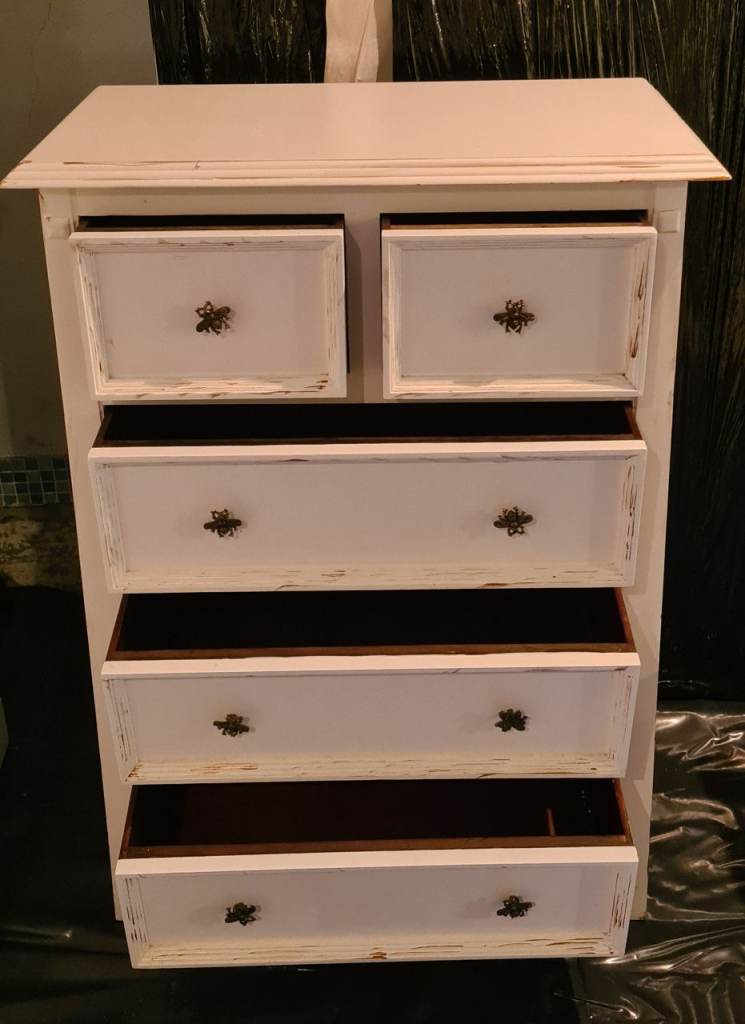 Large pine bedroom set, double wardrobe, chest of drawers and dressing table