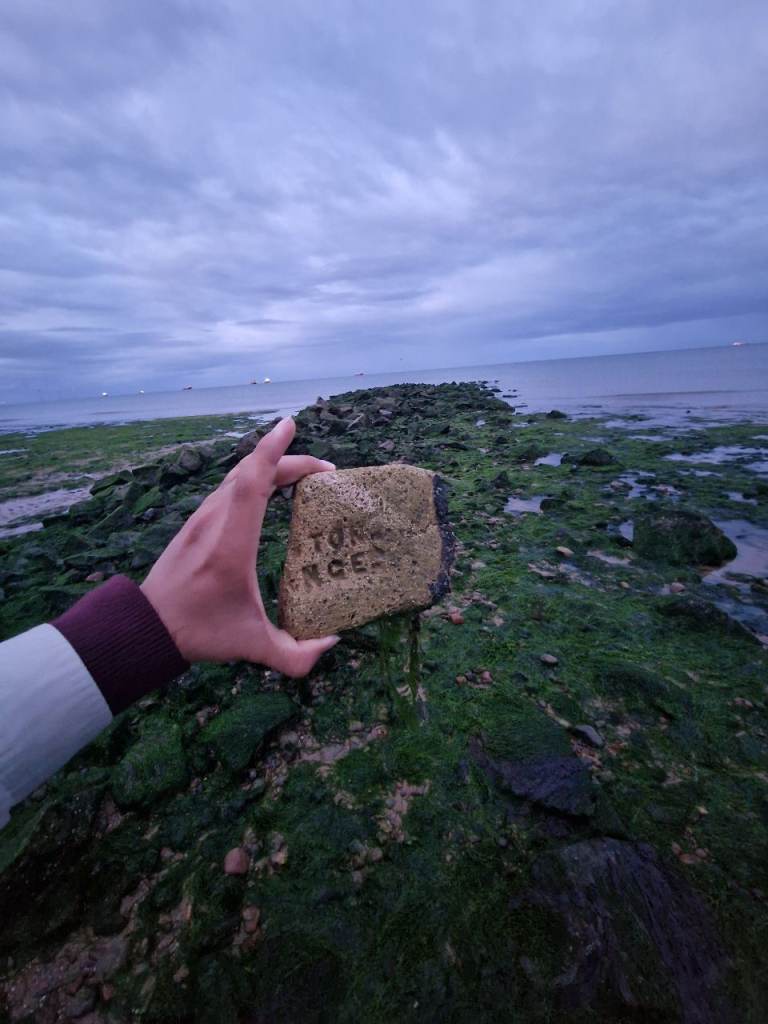 Vintage 'TONGE' Stone/Brick Fragment – Beach Find