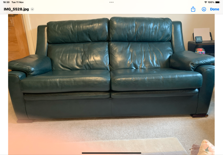 Three piece leather suite (John Lewis)