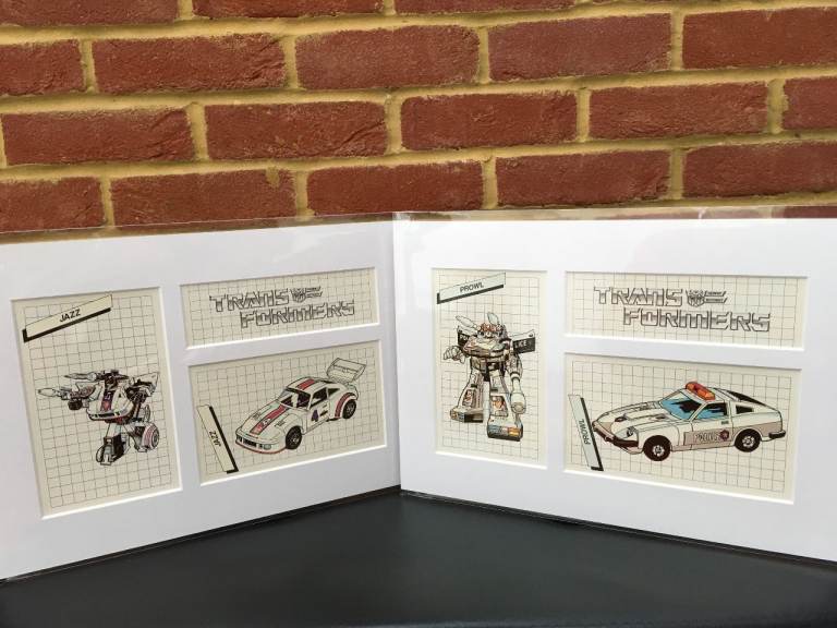 Vintage 1985 G1 Transformers Prowl & Jazz Oversized Picture Cards