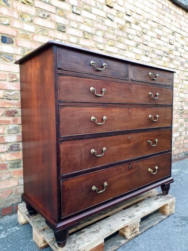 image for Unique extra large antique Georgian mahogany chest of drawers 