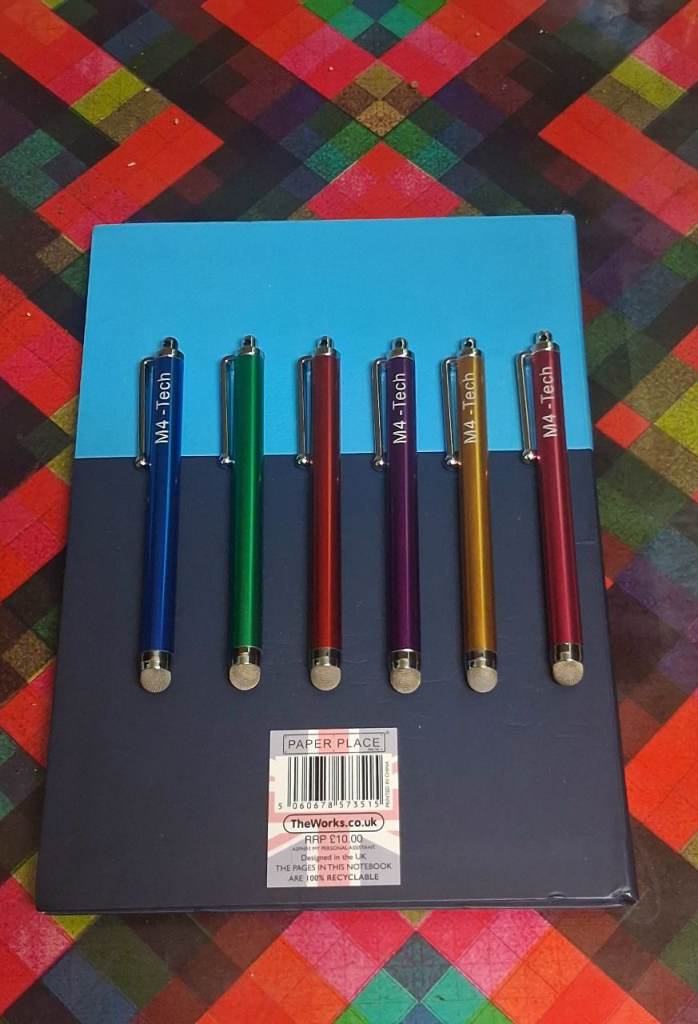 6 x Multicoloured M4-Tech Stylus Pens for Tablets/Phones