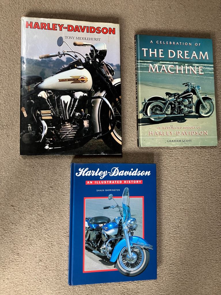3 x LOVELY  LARGE GLOSSY HARDBACK Harley Davidson  BOOKS EXCELLENT CONDITION MAKE NICE PRESENT